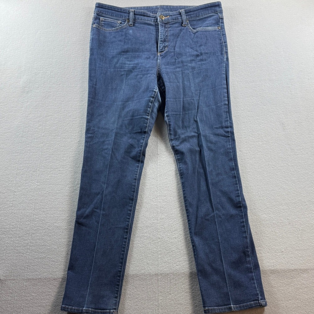 St. John's Bay‎ Straight Leg Jeans Womens 14 Blue Stretch Denim